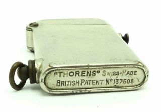 Vintage Thorens Single Claw Nickel Plated Push Button Automatic Lighter - 8