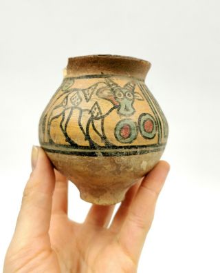 Indus Valley Ca.  2200 Bc Terracotta Cup Depicting Ibex R217