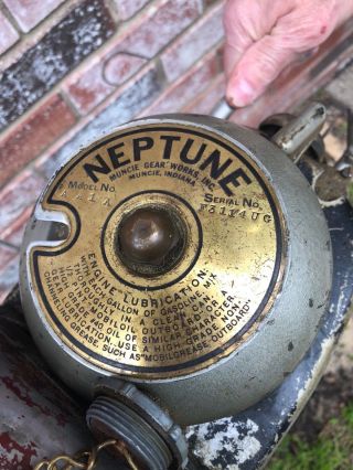Rare Vintage Model AA1A Neptune 1.  7hp Outboard Boat Motor 2