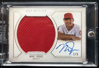 Mike Trout 2019 Topps Definitive Jumbo Jersey Relic/auto 1/5 Rare Angels