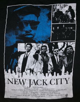 Vintage 1991 Jack City Movie Promo Tee Rap Mosquitohead Menace Boyz M/L 2