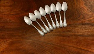 - (8) R.  Wallace & Sons Sterling Silver Teaspoons: Rose 1888 No Monograms