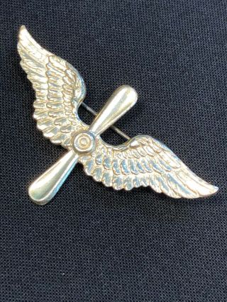 Sterling Vintage Propeller Wings Pin Us Military Ww2 Army Air Force/usaf Pilot