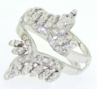 Vintage heavy 18K WG 1.  62CTW VS diamond cluster wedding ring jacket size 9.  25 2