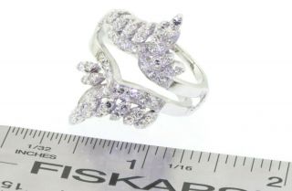 Vintage heavy 18K WG 1.  62CTW VS diamond cluster wedding ring jacket size 9.  25 3