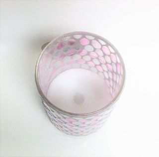 IRIDESCENT LIGHT PINK,  CLEAR GLASS MOSAIC LED LIGHT,  BATTERY OPERATED CANDLE 5