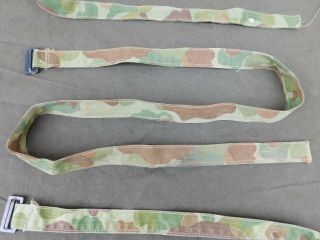 WWII U.  S.  MARINE CORPS USMC CAMO SHELTER HALF STRAPS SET OF 3 3