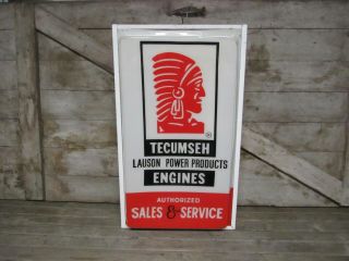 Vintage Tecumseh Engines Sales & Service Lighted Advertising Sign