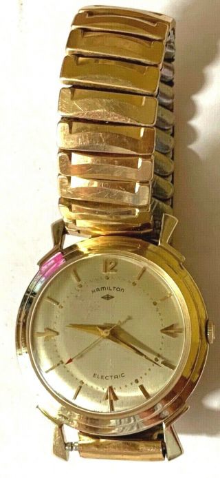 1957 Mens Hamilton Van Horn 500 Electric Watch 14KT Gold JB Band 5