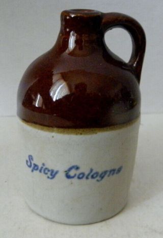 Antique Stoneware Jug Spicy Cologne Yocom Sales Co.  Chariton,  Ia.