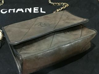 Auth Chanel Vintage Mini CC Chain Bag Black Leather 2