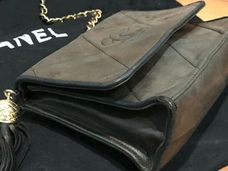 Auth Chanel Vintage Mini CC Chain Bag Black Leather 3