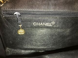 Auth Chanel Vintage Mini CC Chain Bag Black Leather 6