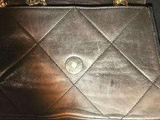 Auth Chanel Vintage Mini CC Chain Bag Black Leather 7