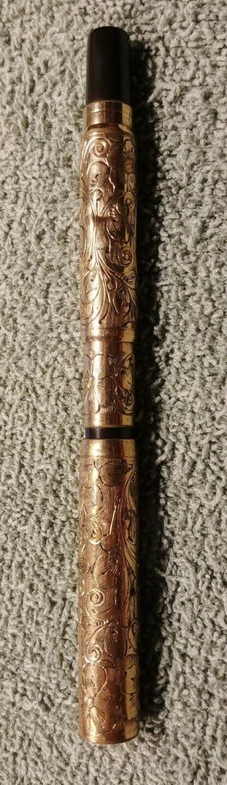 Vintage Aikin Lambert & Co.  Gold Engraved Fountain Pen 3