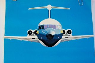 Boac Airlines Poster Vc10 Airplane Vintage Travel 1960 