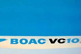 BOAC AIRLINES POSTER VC10 AIRPLANE VINTAGE TRAVEL 1960 ' s RARE 4