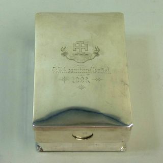 Victorian Antique C.  1883 Silver Plated Combination Spirit Flask / Sandwich Box