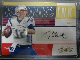 2018 Panini Absolute Iconic Ink Tom Brady Autograph VERY RARE ONE OF A KIND 2