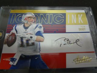 2018 Panini Absolute Iconic Ink Tom Brady Autograph VERY RARE ONE OF A KIND 3