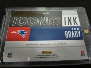 2018 Panini Absolute Iconic Ink Tom Brady Autograph VERY RARE ONE OF A KIND 4