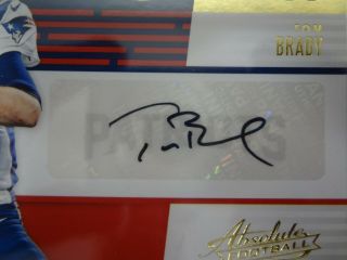 2018 Panini Absolute Iconic Ink Tom Brady Autograph VERY RARE ONE OF A KIND 5