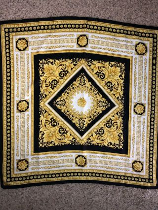 Authentic Vintage Versace Classic 100 Silk Scarf 34” X 34”