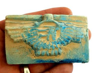 Rare Winged Isis With Eye Of Horus Amulet Egypt Faience Nursing Egyptian Antique