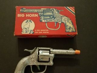 Vintage Kilgore Big Horn Cap Gun 1950s Box, 5