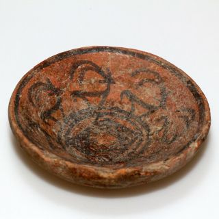 Museum Quality Indus Valley Terracotta Small Plate Decorated Circa 1900 - 1000 Bc