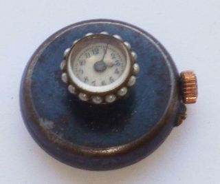 Rare Antique Gun Metal & Gold Capped Button Hole Watch (& Great Order) 2