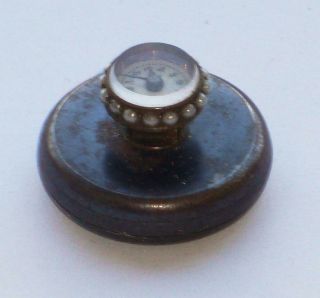 Rare Antique Gun Metal & Gold Capped Button Hole Watch (& Great Order) 5