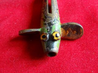 AN X - RARE VERY EARLY GLASS EYED SLOTTED DEVON/GRESHAM MINNOW LURE 3