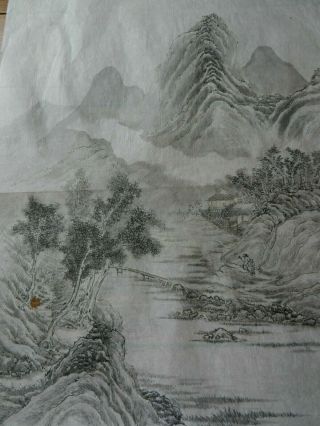 Orig Japanese Hand - Painted Manuscript Album Landscapes 19thc