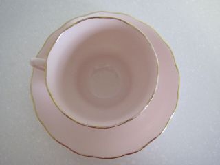 Vogue Tea Cup & Saucer Pink with Gold Trim Bone China made in England 4