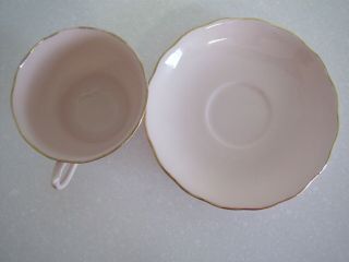 Vogue Tea Cup & Saucer Pink with Gold Trim Bone China made in England 5
