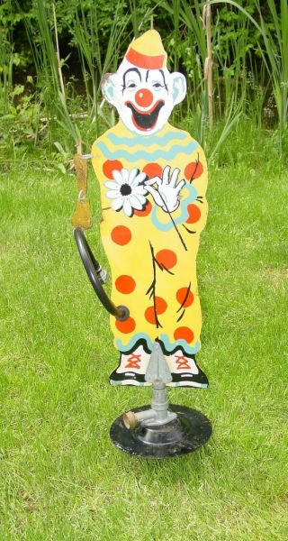 Vintage Circus Carnival Clown Sprinkling Sam Die Cut Metal Lawn Sprinkler 1930 