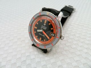 Mens Vintage ZODIAC SEA WOLF Orange Dial Automatic Wristwatch Hack - Quick - set 8