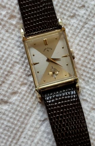 Absolutely Gorgeous Vintage Mens 14k Solid Gold Lord Elgin Wristwatch