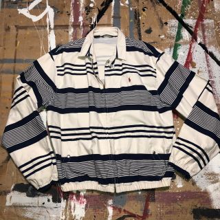 Rare Vtg Polo Ralph Lauren Cp - 93 Striped Windbreaker Jacket Sailors Coat Xl