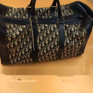 Christian Dior Trotter Boston Travel Hand Bag Leather Vintage