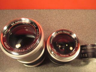 BESELER TOPCON D SLR VINTAGE CAMERA w/t TOKYO KODAKU 58 mm LENS & ADD’L.  L 8