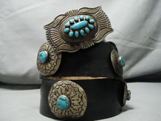 Important Vintage Navajo Ricky Martinez Sterling Silver Turquoise Concho Belt
