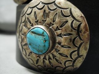 IMPORTANT VINTAGE NAVAJO RICKY MARTINEZ STERLING SILVER TURQUOISE CONCHO BELT 3