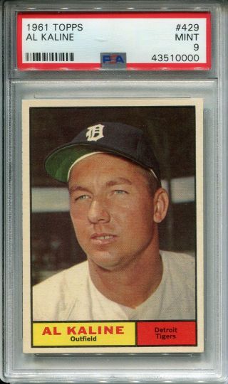 1961 Topps 429 Al Kaline Psa 9 Very Rare Detroit Tigers