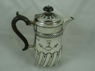 Crested Solid Silver Victorian Jug,  1894,  304gm