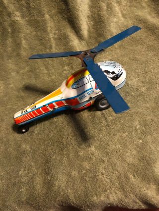 Helicopter,  Vintage Friction Tin Police Helicopter RXL128 Made by Lemezaru Gyar 5