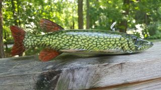 Pickerel Fish Decoy carved by Harley Ragan - Spearing Lure 2