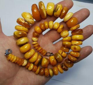 84gm Extraordinary Beauty Elegant,  Vintage 100 Natural Baltic Amber Necklace.