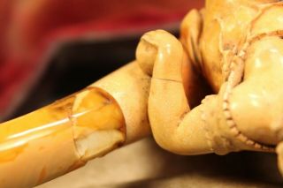 WONDERFUL Antique THE FROG PRINCE Block MEERSCHAUM AMBER Erotic Estate Pipe Pipa 9